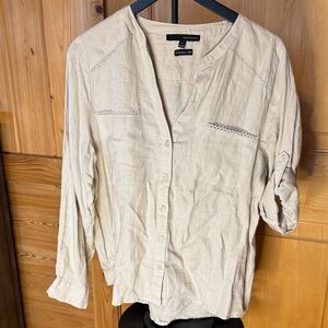 Harve Benard Beige Linen Shirt